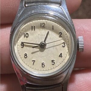 Timex Silver Watch with Cream Dial